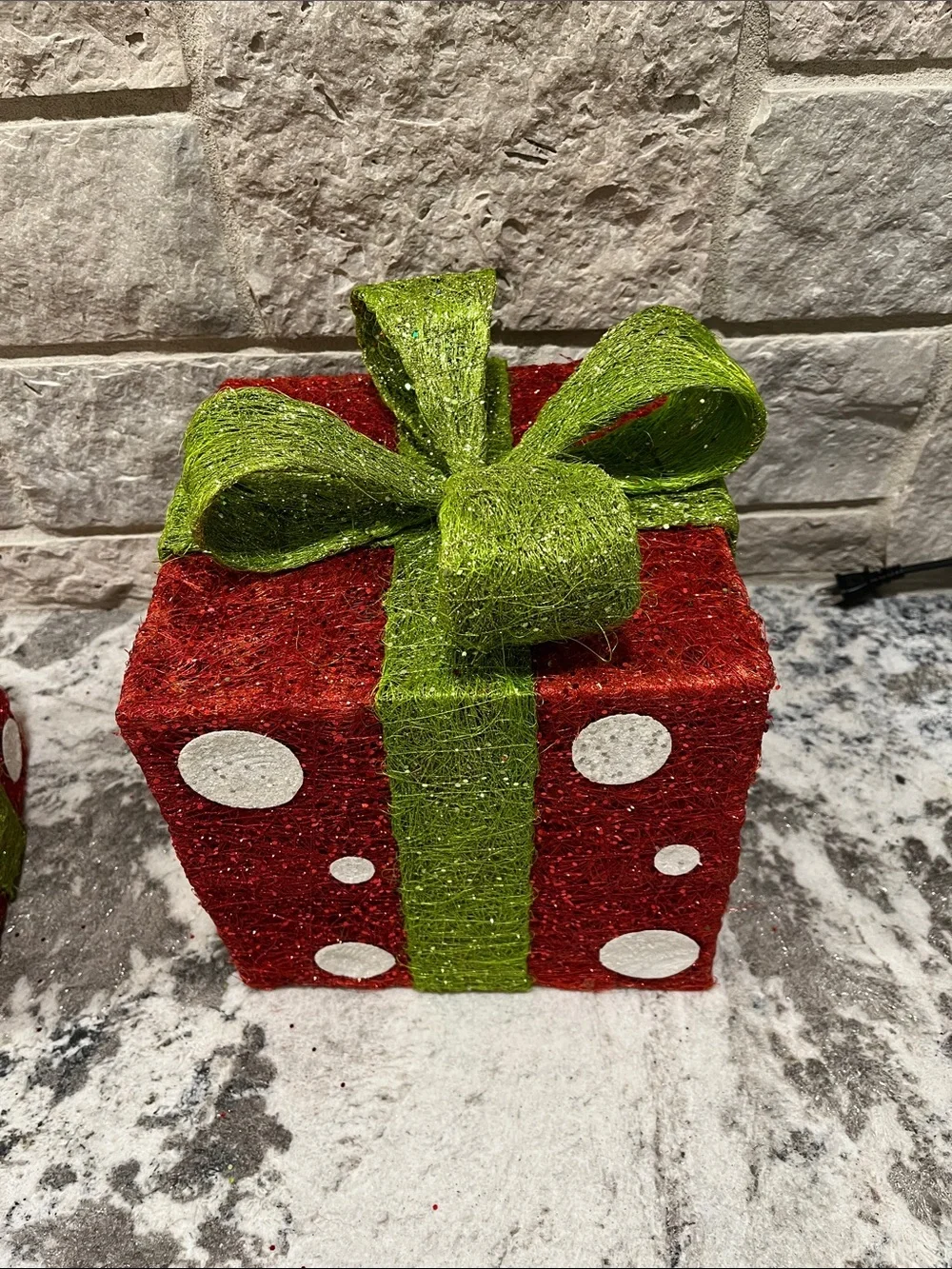 Lot of 3 Pier 1 Red and Green Decorative Presents